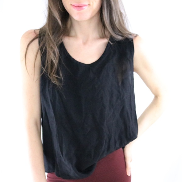 Flax Tops - FLAX black tank size small -E2